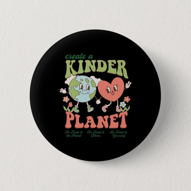 Erstellen Sie ein Kinderplanet Ästhetik Trendy Kos Button (Vorderseite)
