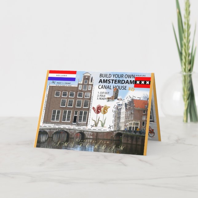 Erstellen Sie eine Amsterdamer Canal House Cut & F Karte (Vorderseite)