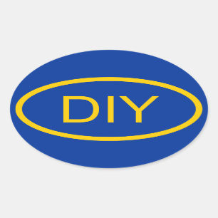 Erstellen Sie eine Blue und Gold Euro Style Oval A Ovaler Aufkleber
