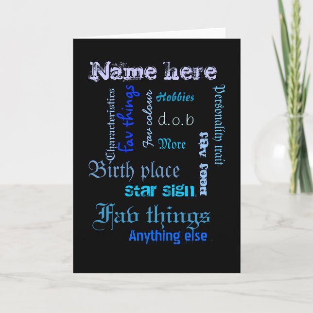 Erstellen Sie eine eigene Word-Cloud-Karte mit Vor Karte (Vorderseite)