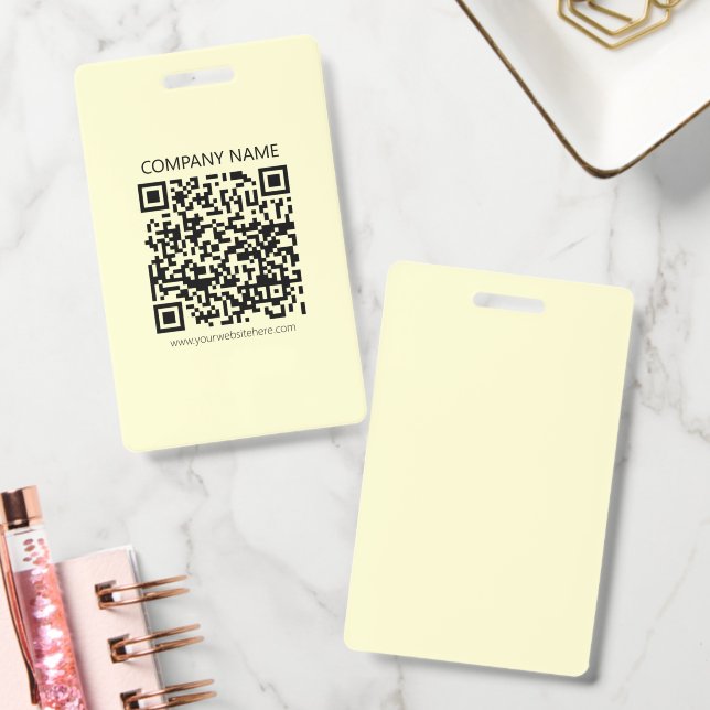 Erstellen Sie einen QR-Code | Blassgelb Ausweis (Büro)