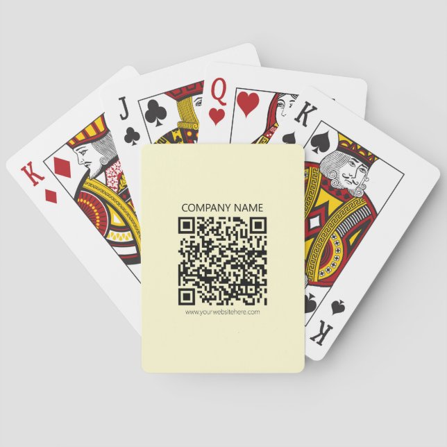 Erstellen Sie einen QR-Code | Blassgelb Spielkarten (Rückseite)