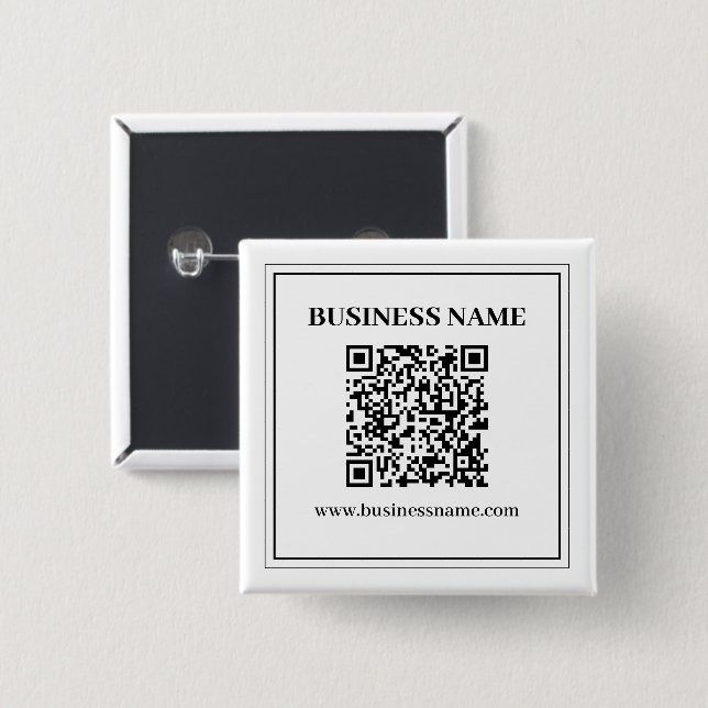 Erstellen Sie einen scannbaren QR-Code | Schwarz & Button (Vorne & Hinten)