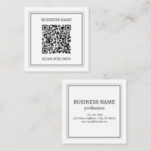 Erstellen Sie einen scannbaren QR-Code Schwarz & Quadratische Visitenkarte