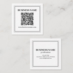 Erstellen Sie einen scannbaren QR-Code Schwarz & Quadratische Visitenkarte