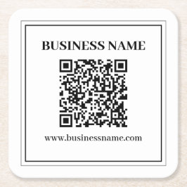 Erstellen Sie einen scannbaren QR-Code | Schwarz & Rechteckiger Pappuntersetzer