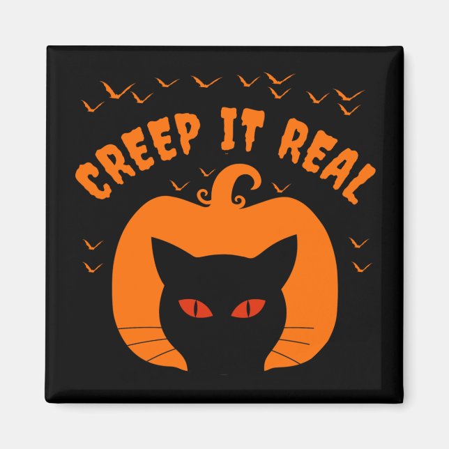 ERSTELLEN SIE ES WIRKLICH FUNNY CAT HALLOWEY MAGNET (Vorne)