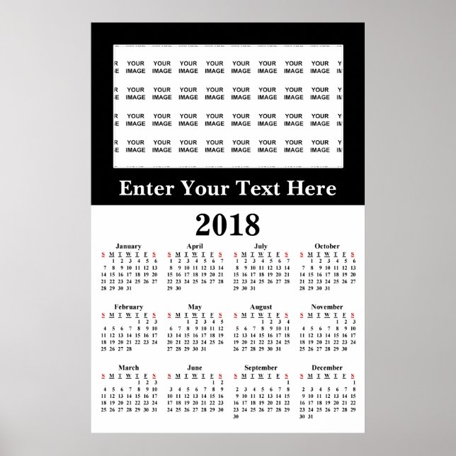 Erstellen Sie Ihr eigenes 2018 Custom Calendar Pos Poster (Vorne)