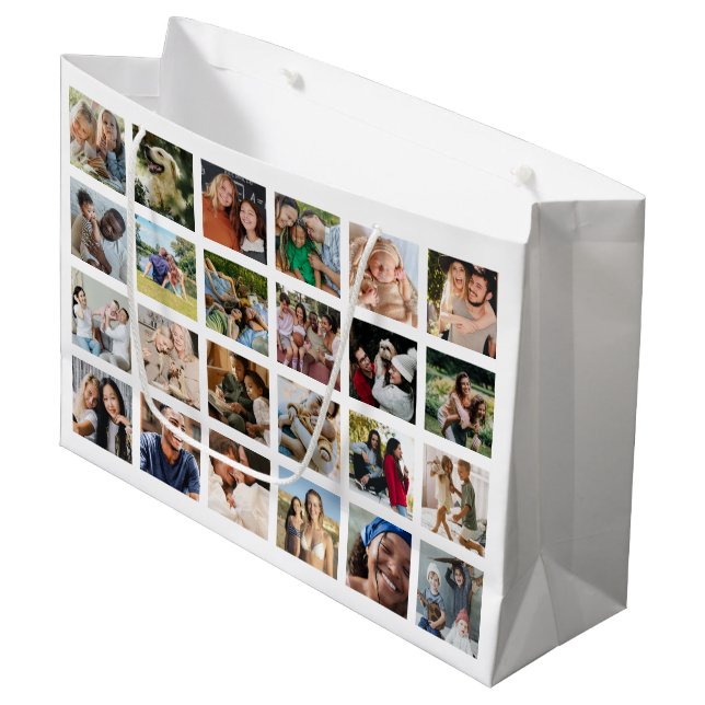 Erstellen Sie Ihr eigenes 48-Platz-Foto Große Geschenktüte (Vorderseite Schrägansicht)