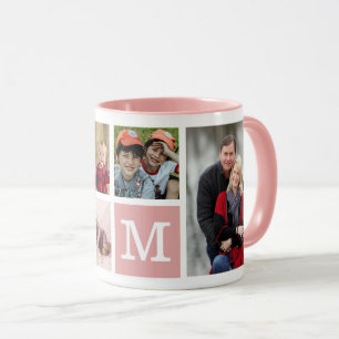 Erstellen Sie Ihr eigenes 5-Foto Collage Mit Monog Tasse
