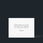 Erstellen Sie Ihr eigenes Angebot Gruß Postkarte<br><div class="desc">Erstellen Sie Ihre eigene,  individuelle Kostenvoranschlag Grußkarte Postkarte. Funktioniert mit minimalistischer Schrift-Typografie.</div>