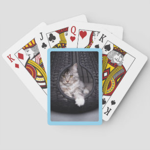 Erstellen Sie Ihr eigenes Baby Blue Border-Foto Spielkarten