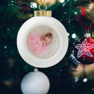 Erstellen Sie Ihr eigenes Baby-Foto als individuel Keramik Kugel-Ornament