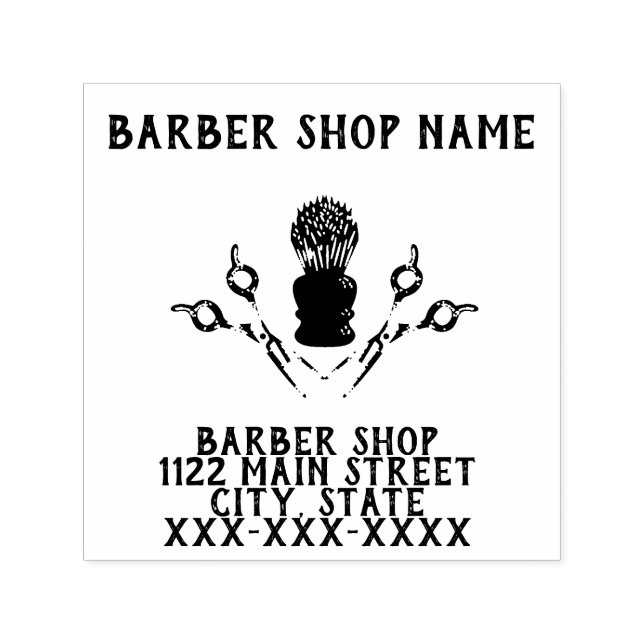 Erstellen Sie Ihr eigenes Barbershop-Firmenlogo Permastempel (Design)