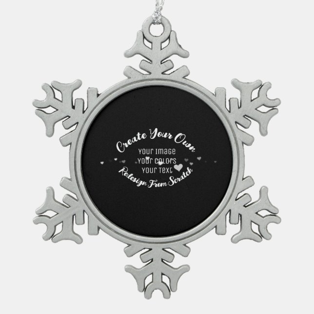 Erstellen Sie Ihr eigenes benutzerdefiniertes Bild Schneeflocken Zinn-Ornament (Vorderseite)