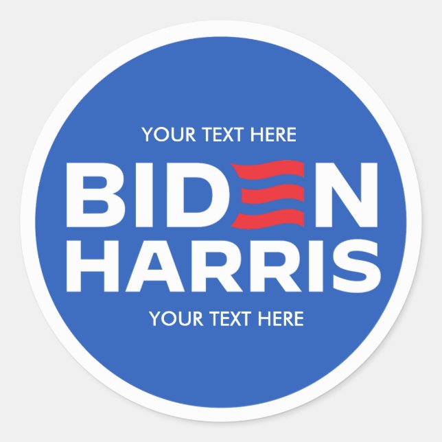 Erstellen Sie Ihr eigenes Biden Harris 2024 Runder Aufkleber (Vorderseite)