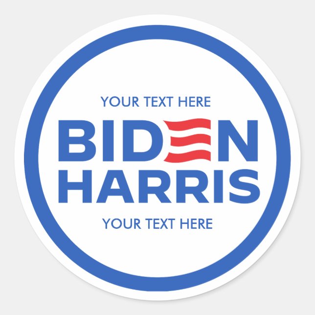 Erstellen Sie Ihr eigenes Biden Harris 2024 Runder Aufkleber (Vorderseite)