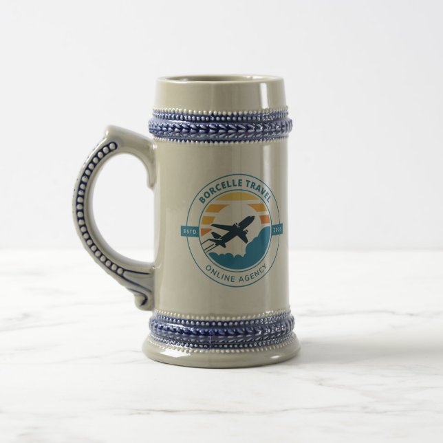 Erstellen Sie Ihr eigenes Blau/Grau 22 oz Bierglas (Links)