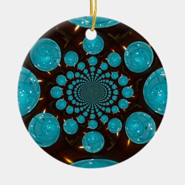 Erstellen Sie Ihr eigenes blaues Licht Kaleidoskop Keramik Ornament (Vorne)
