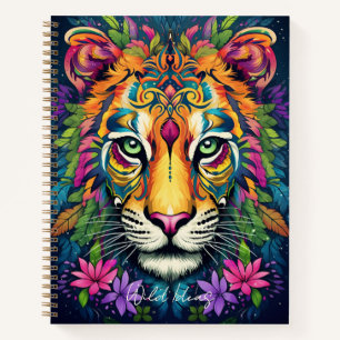 Erstellen Sie Ihr eigenes Blumentribal-Tiger-Noteb Notizbuch