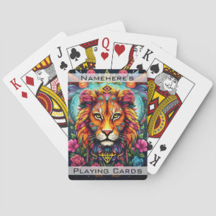 Erstellen Sie Ihr eigenes Boho King Lion Totem Tie Spielkarten
