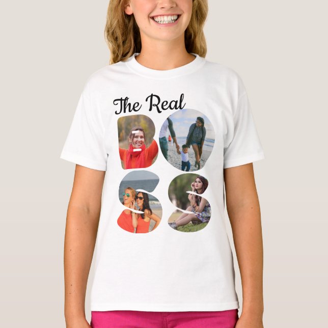 Erstellen Sie Ihr eigenes Boss Foto passendes Paar T-Shirt (Vorderseite)
