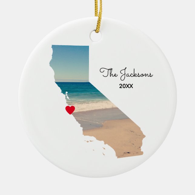 Erstellen Sie Ihr eigenes California Vacation Foto Keramik Ornament (Vorne)
