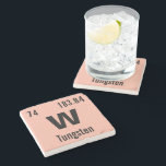 Erstellen Sie Ihr eigenes chemisches Element Steinuntersetzer<br><div class="desc">Passen Sie diese lustige Chemie Periodentafel der Elemente Stein Untersetzer. Geben Sie Ihr Lieblings-Element ein oder erstellen Sie Ihr eigenes! Ändern Sie den chemischen Elementnamen, das Symbol, die Atomnummer und die Atommasse. Klicken Sie auf Anpassen, um die Hintergrundfarbe zu ändern oder weitere Änderungen vorzunehmen. Eine großartige Geschenkidee für Chemiker, Wissenschaftler...</div>