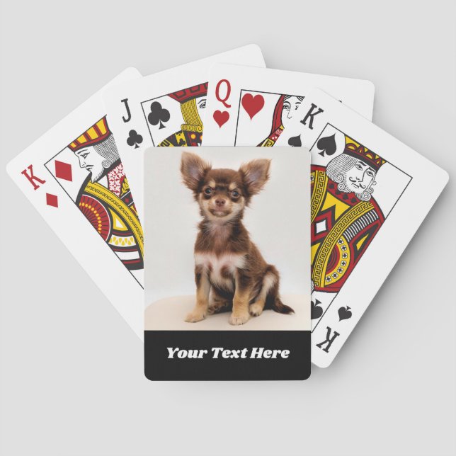 Erstellen Sie Ihr eigenes Chihuahua-Haustier-Foto Spielkarten (Rückseite)