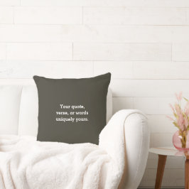 Erstellen Sie Ihr eigenes Dunkeloliv-Taupe-Minimal Kissen