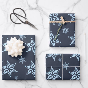 Erstellen Sie Ihr eigenes dunkles, fettes Schneefl Geschenkpapier Set