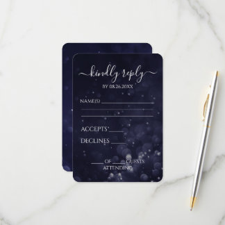 Erstellen Sie Ihr eigenes dunkles Indigo Blue Boke RSVP Karte