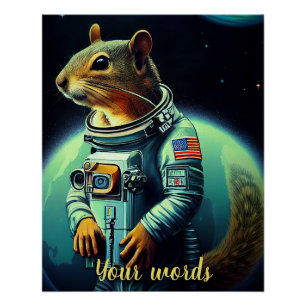 Erstellen Sie Ihr eigenes Eichhörnchen im Weltraum Poster