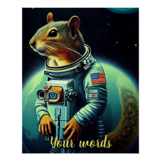Erstellen Sie Ihr eigenes Eichhörnchen im Weltraum Poster