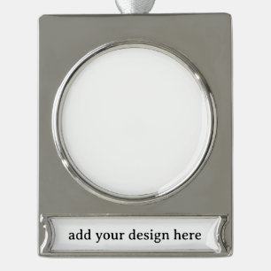 Erstellen Sie Ihr eigenes einfaches benutzerdefini Banner-Ornament Silber