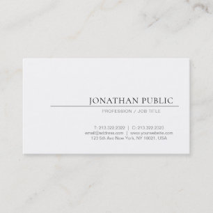 Erstellen Sie Ihr eigenes elegantes Design Minimal Visitenkarte