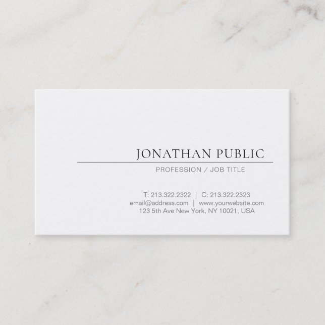 Erstellen Sie Ihr eigenes elegantes Design Minimal Visitenkarte (Vorderseite)