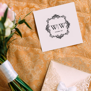 Erstellen Sie Ihr eigenes elegantes Frame Monogram Gummistempel