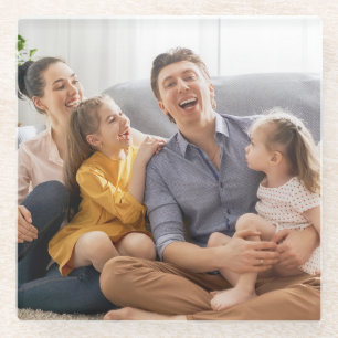 Erstellen Sie Ihr eigenes Familienfoto - Benutzerd Glasuntersetzer