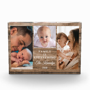 Erstellen Sie Ihr eigenes Familienzitat Holz 3 Col Fotoblock