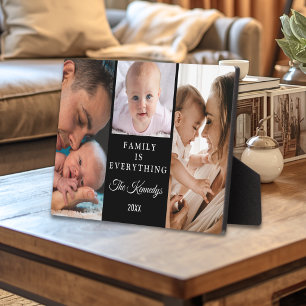 Erstellen Sie Ihr eigenes Familienzitat Schwarz 3 Fotoplatte