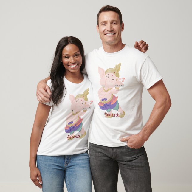 Erstellen Sie Ihr eigenes farbenfrohes Ganesh-Flut T-Shirt (Unisex)