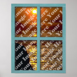 Erstellen Sie Ihr eigenes Fenster mit grünen Holzr Poster