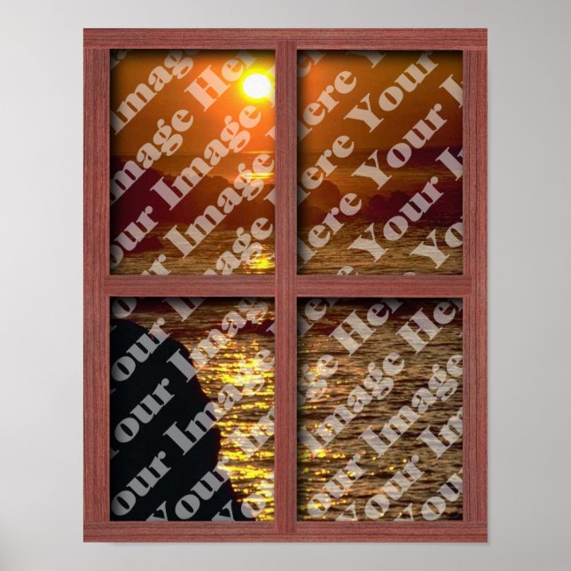 Erstellen Sie Ihr eigenes Fenster mit rotem Holzra Poster (Vorne)