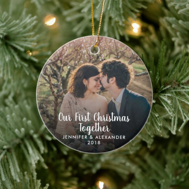 Erstellen Sie Ihr eigenes First Christmas Together Keramik Ornament (Baum)