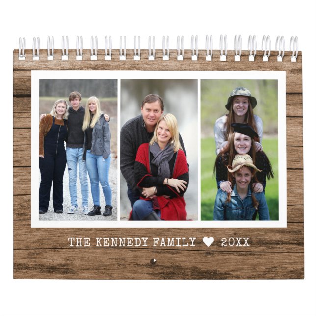 Erstellen Sie Ihr eigenes Foto 2024-Familie Rustik Kalender (Titelbild)