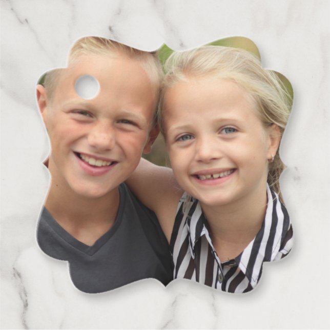 Erstellen Sie Ihr eigenes Foto Classic Round Stick Geschenkanhänger (Vorderseite)
