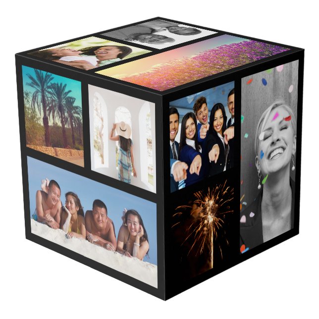 Erstellen Sie Ihr eigenes Foto Collage Foto Cube Würfel (Vorderseite Schrägansicht)