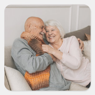 Erstellen Sie Ihr eigenes Foto Custom Pic Quadratischer Aufkleber