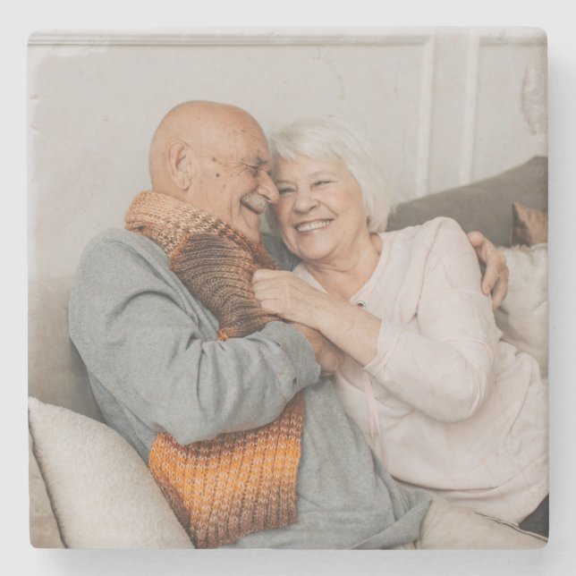 Erstellen Sie Ihr eigenes Foto Custom Pic Steinuntersetzer (Vorderseite)